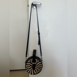 NWT! Rebecca Minkoff black straw crossbody